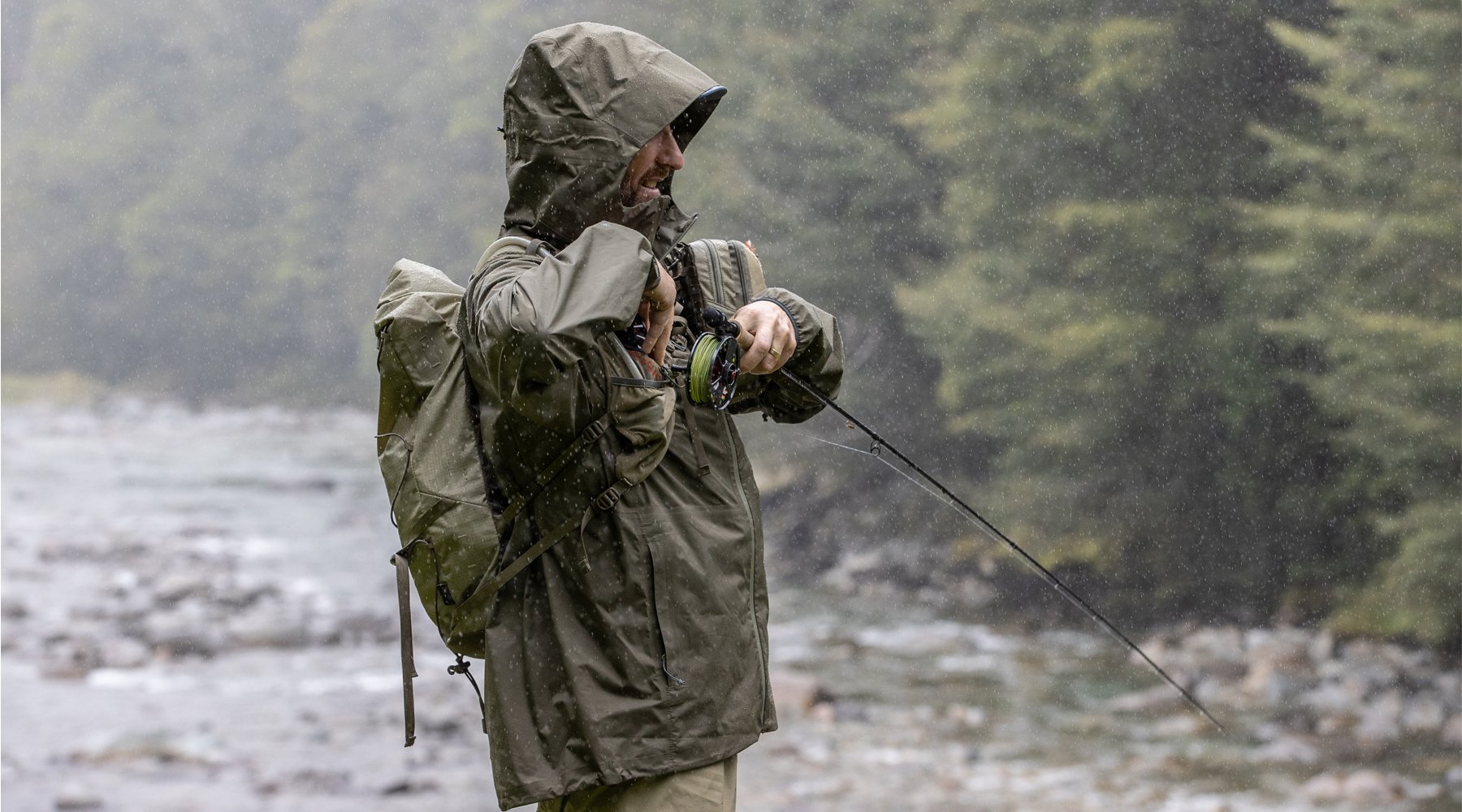 Fishing Jackets and Rainwear by Simms Fishing Products and Patagonia.