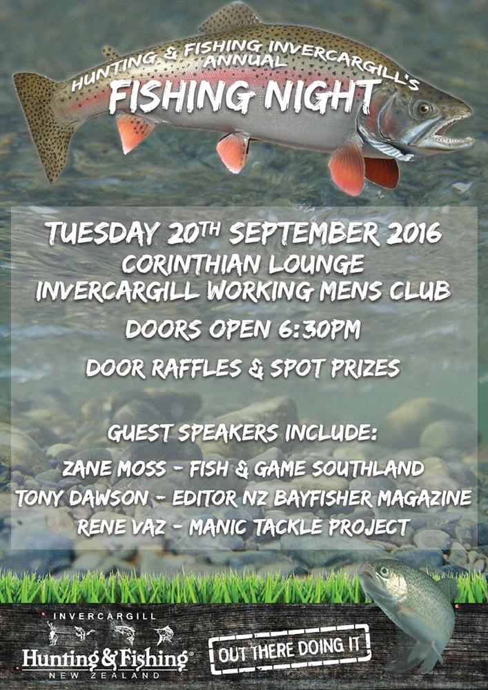 Hunting & Fishing Invercargill Fishing Night this Tuesday – Manic ...