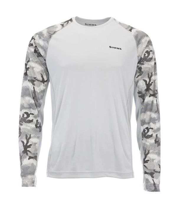 Simms Solarflex UPF50 Crew | Hex Flo Camo Steel