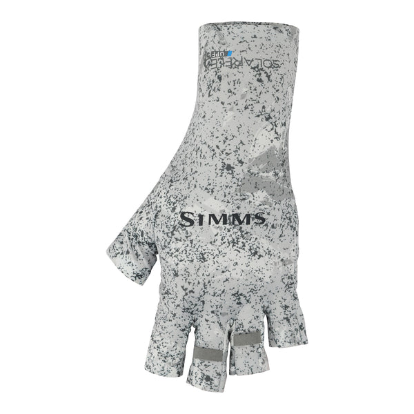 Simms Solarflex Half-Finger Sunglove | Back Eddy White