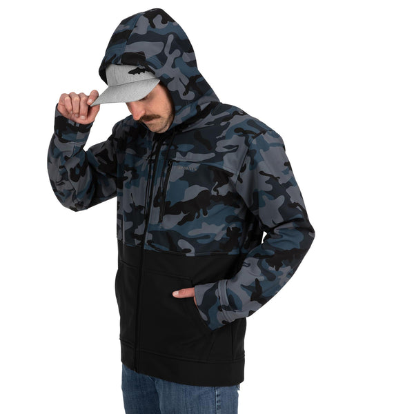 Simms Rogue Fleece Hoody | Woodland Camo Storm