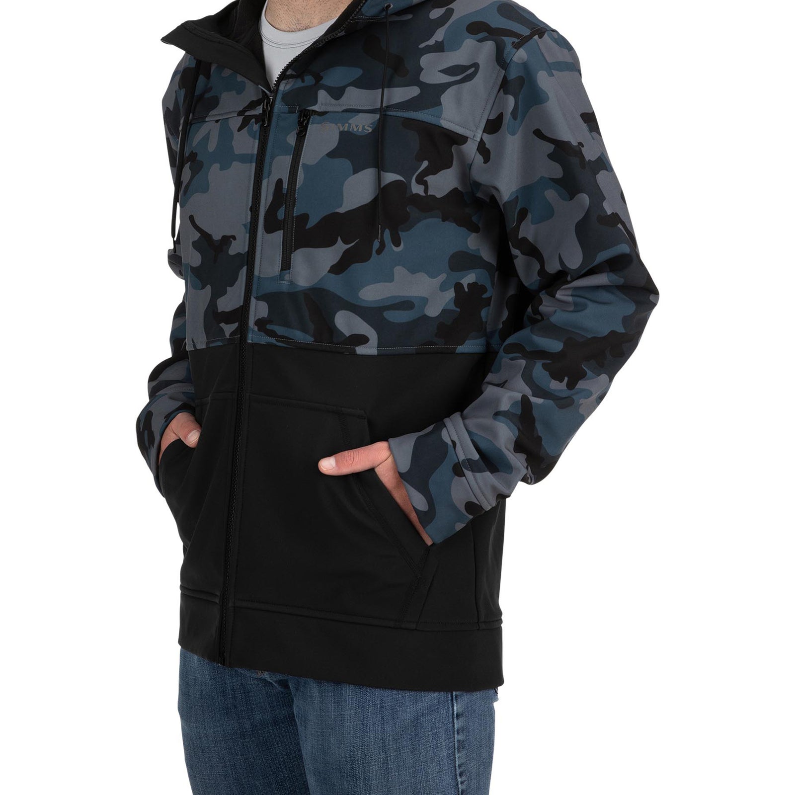 Simms Rogue Fleece Hoody Woodland Camo Storm Manic Tackle Project